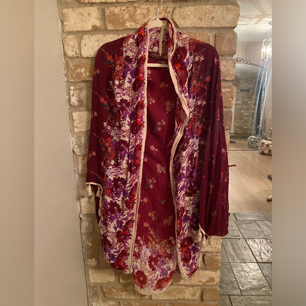 Free People Floral Shaw
